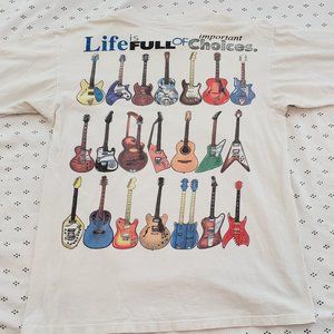 Novelty guitar shirt "Life is full of important choices"
